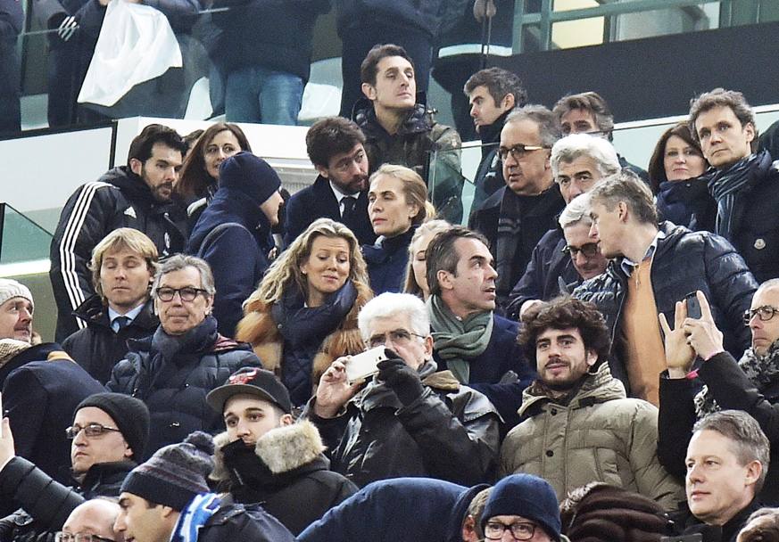 In tribuna Andrea Agnelli con Sergio Marchionne. Ansa